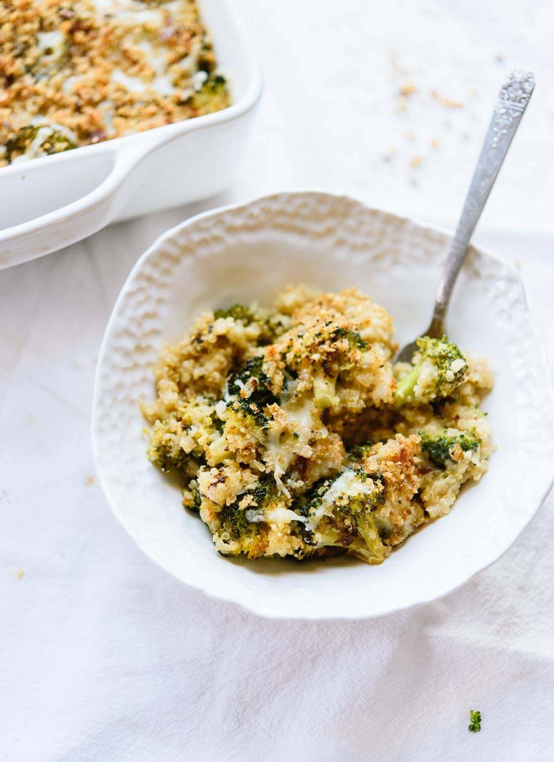 Healthier broccoli casserole with quinoa! cookieandkate.com