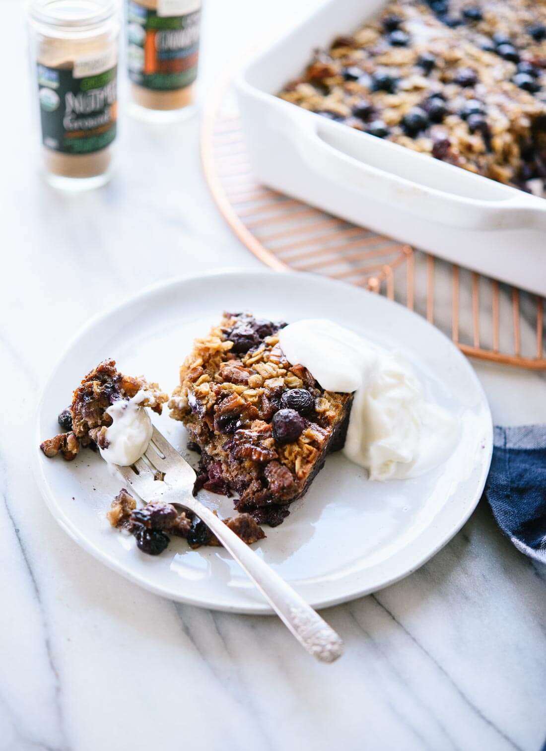 Delicious blueberry baked oatmeal recipe - cookieandkate.com