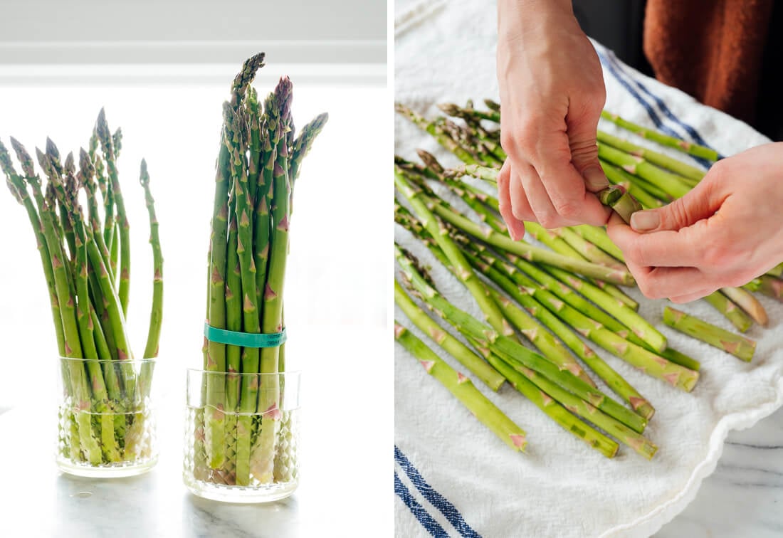 how to store asparagus and how to snap off the woody ends