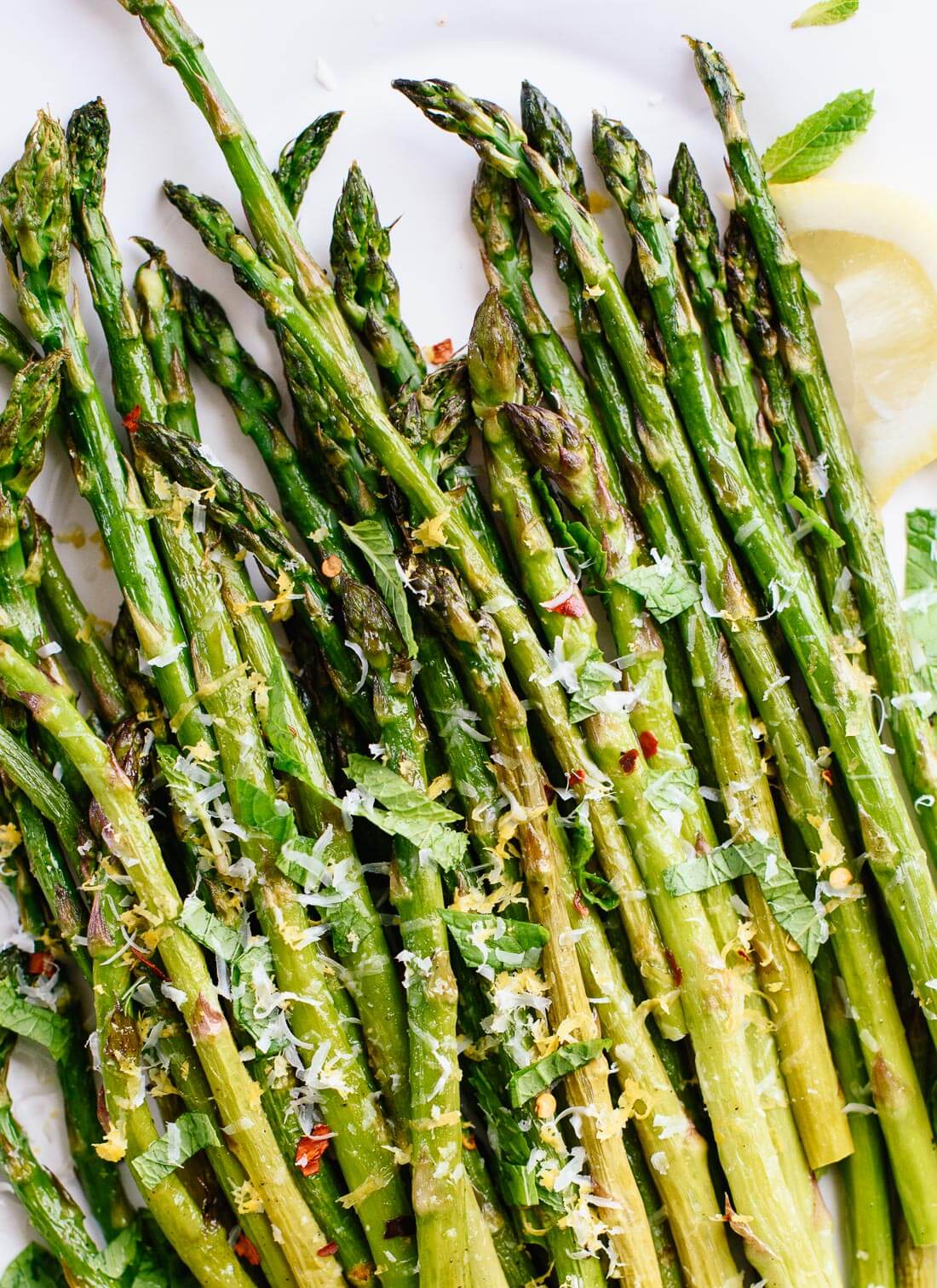 Grilled asparagus with lemon and Parmesan is a great side dish!  - cookieandkate.com