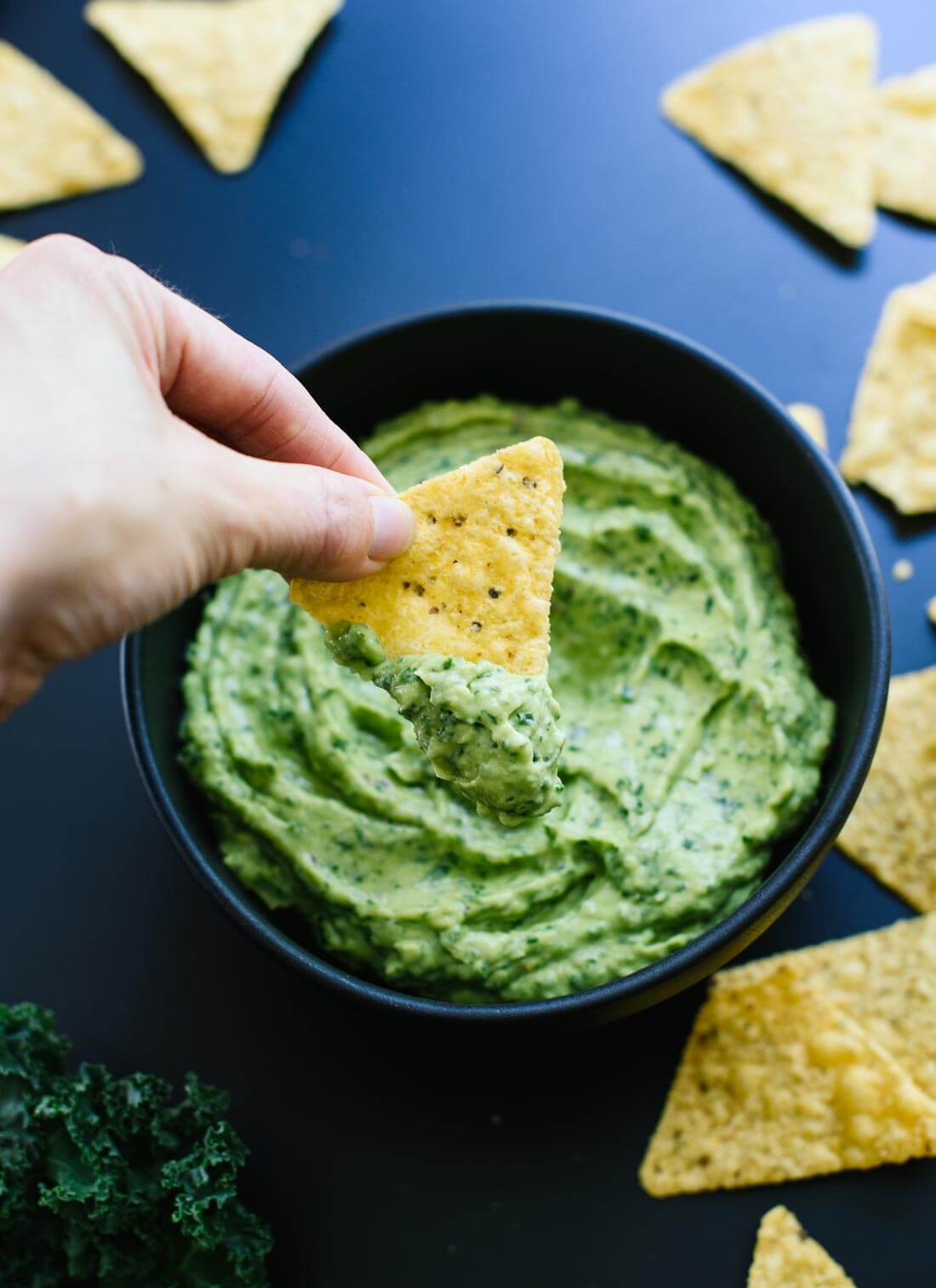 Kale guacamole tastes amazing and has an extra boost of nutrition! cookieandkate.com