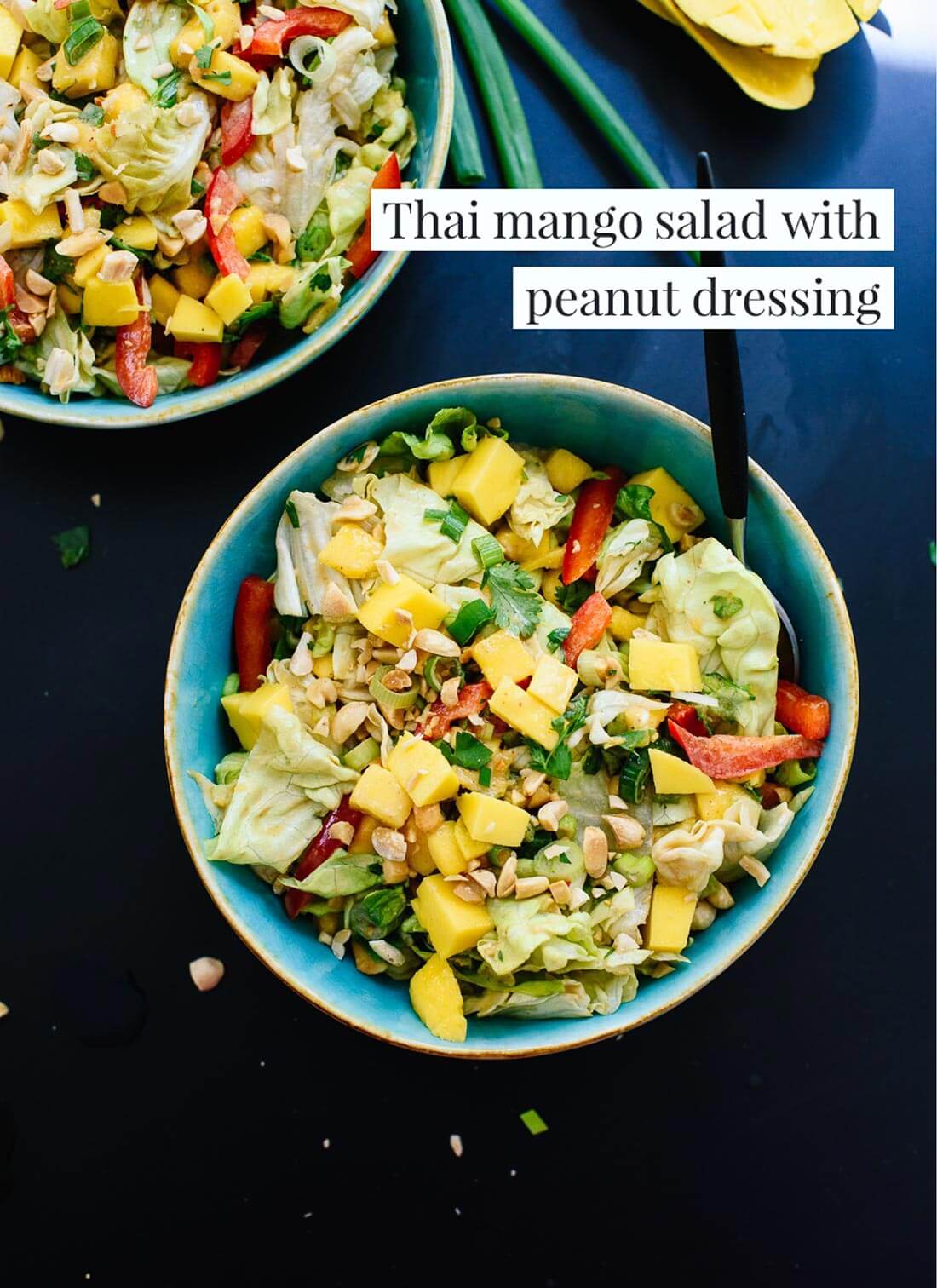 Fresh, spicy and sweet Thai mango salad with peanut dressing - cookieandkate.com