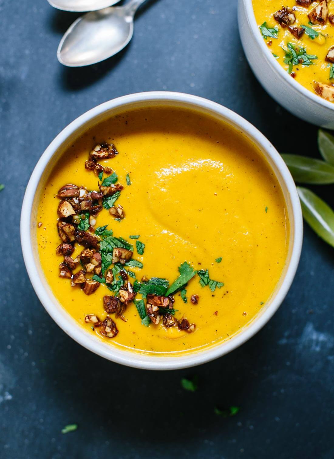 Creamy red curry carrot and sweet potato soup