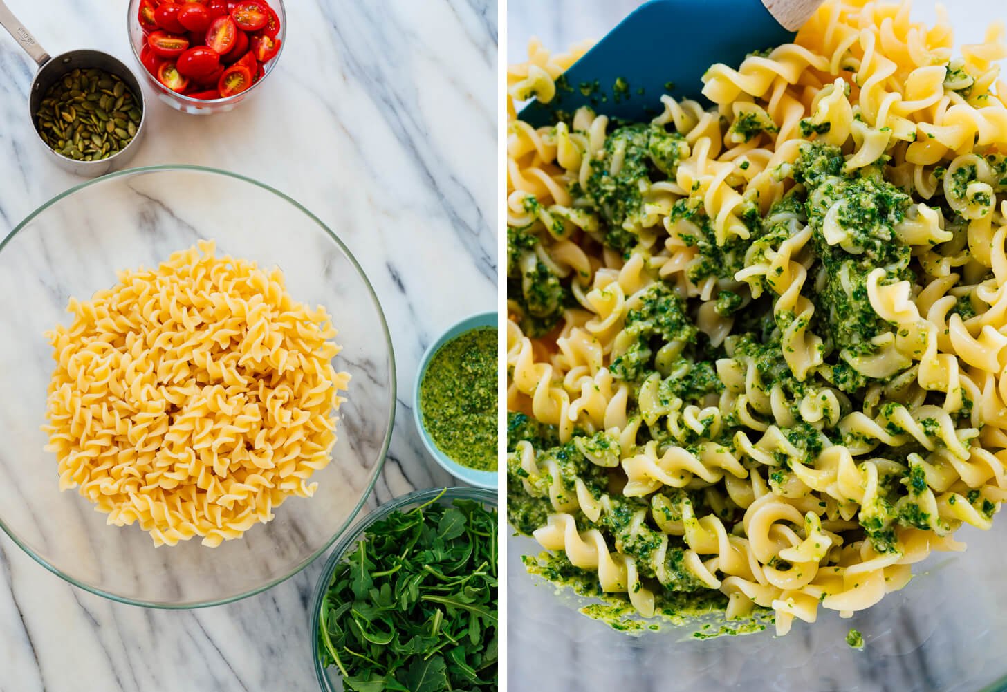 how to marque   pesto pasta salad