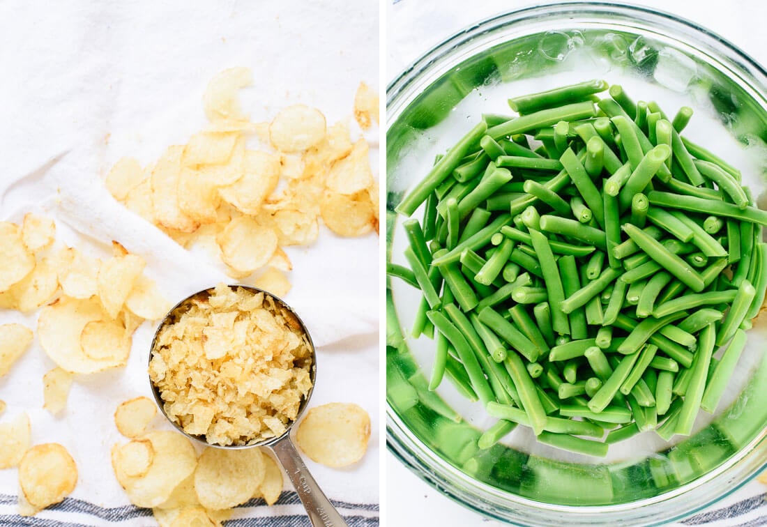 crushed chips and green beans