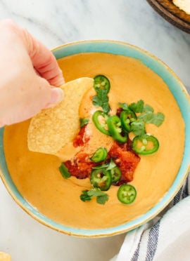 The best vegan queso recipe—incredibly creamy, yet made without any processed ingredients! cookieandkate.com