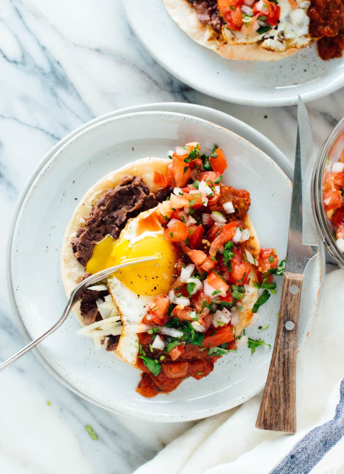 These homemade huevos rancheros are a hearty breakfast or dinner!