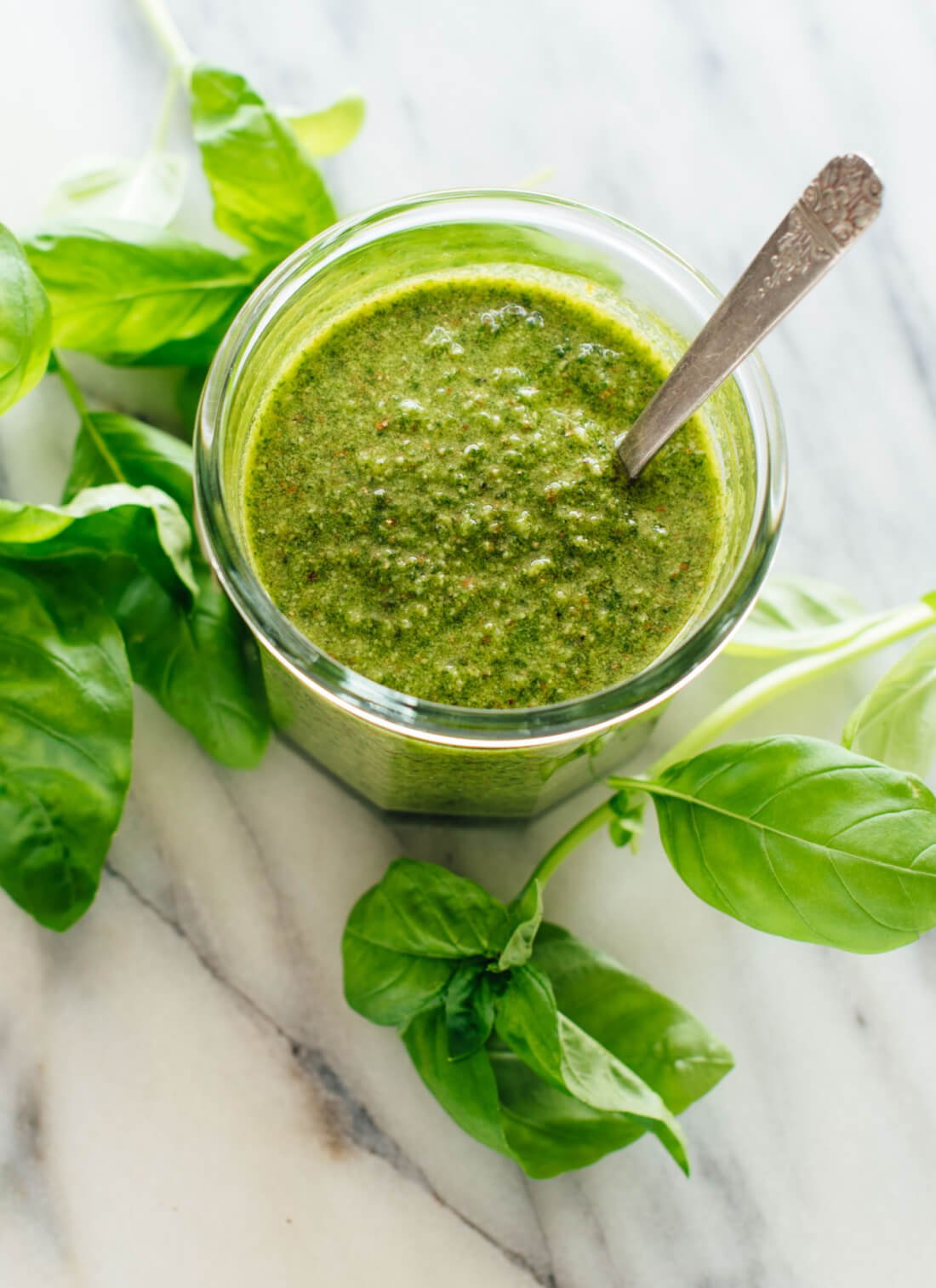 The best basil pesto recipe—learn all my tricks here! cookieandkate.com