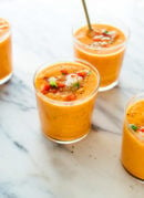 This gazpacho recipe is the best! It's a refreshing summertime soup, perfect for your garden tomatoes and cucumber. Vegan and gluten free. cookieandkate.com