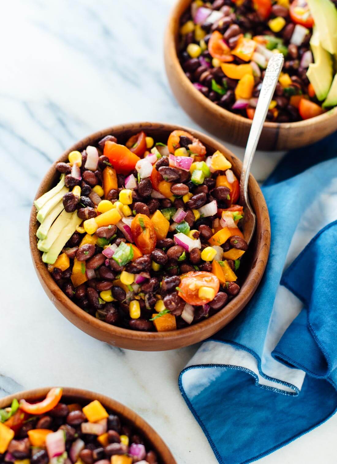 Enjoy this Southwestern black bean salad recipe all week long! It's colorful and bursting with nutrients. cookieandkate.com