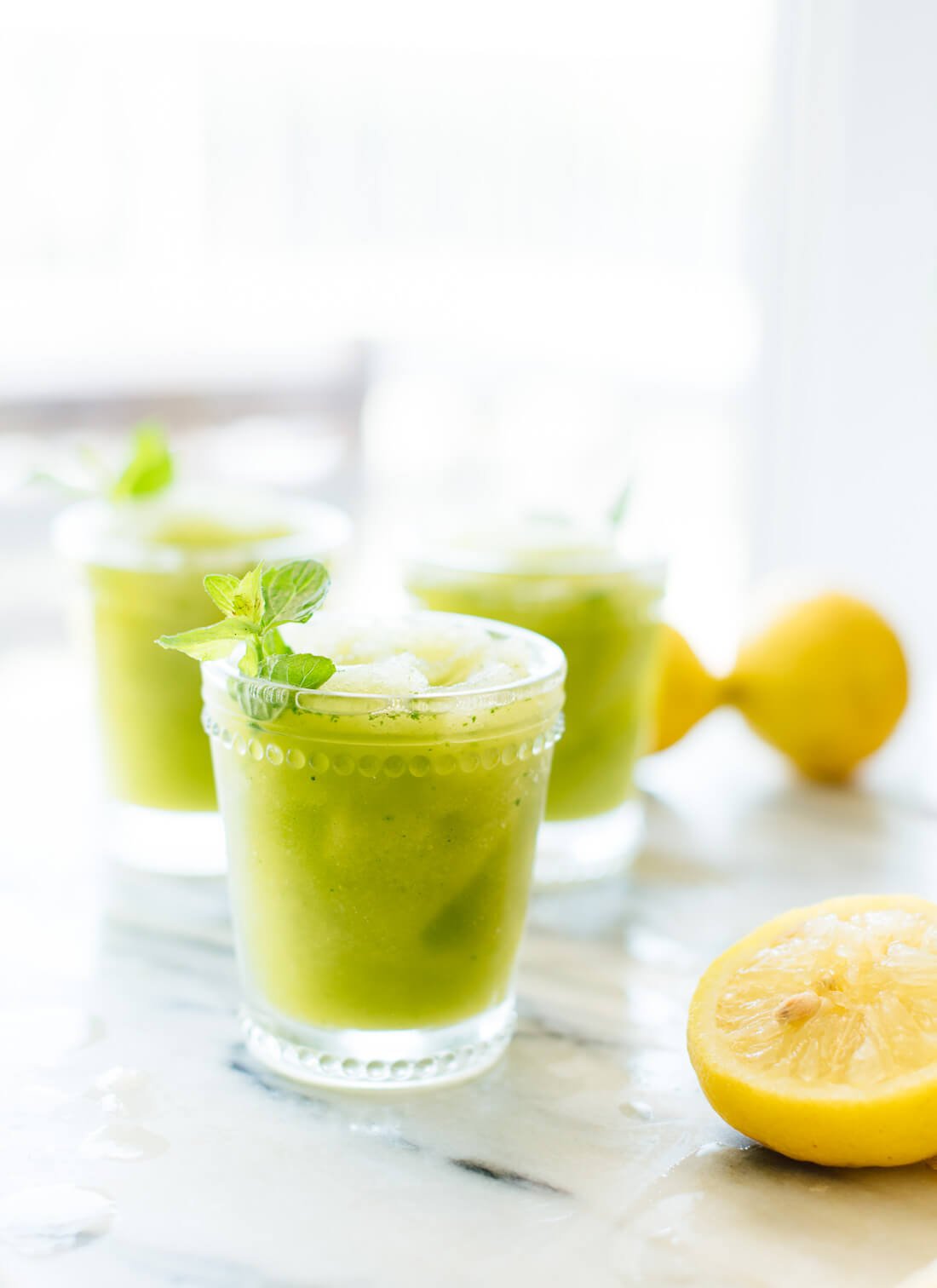You'll love this frozen mint lemonade recipe (also called limonana!) cookieandkate.com