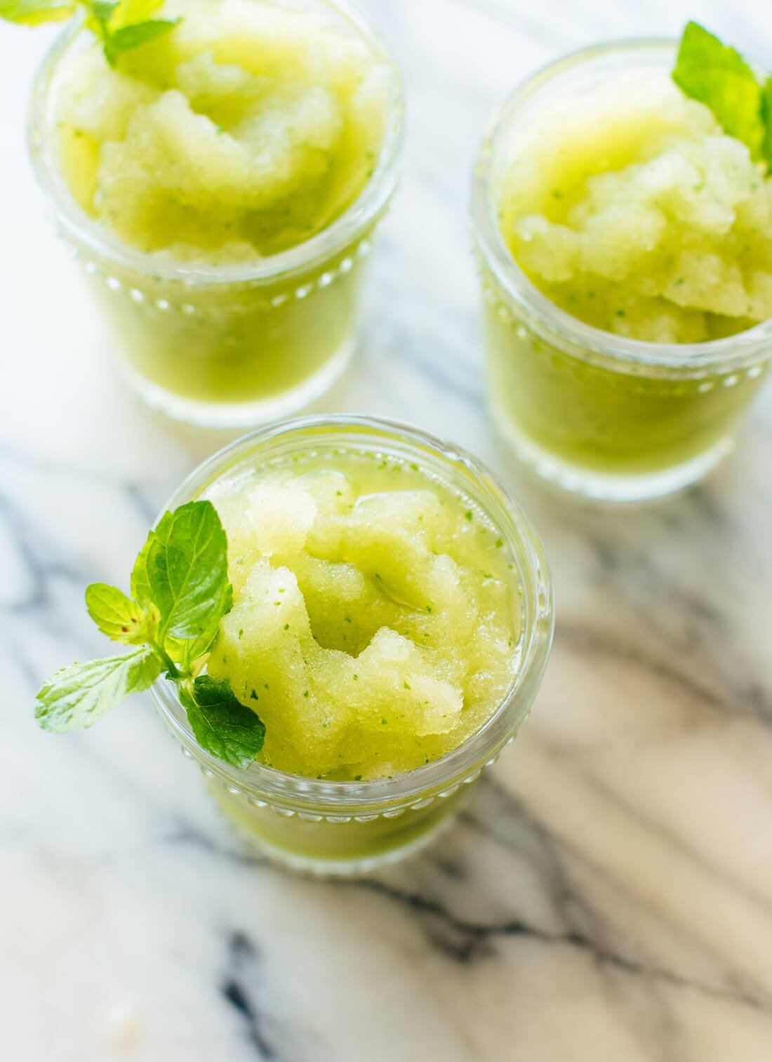 This frozen mint lemonade is ultra refreshing and easy to whip up in a blender! cookieandkate.com