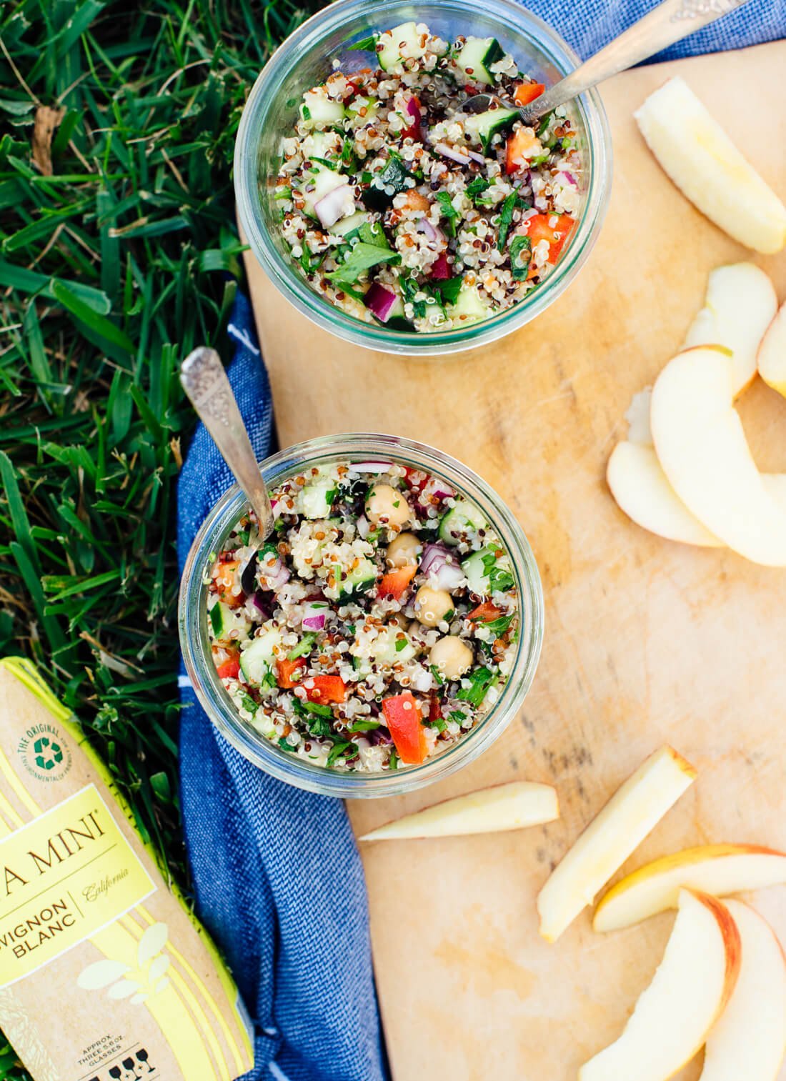 quinoa salad in picnic scene