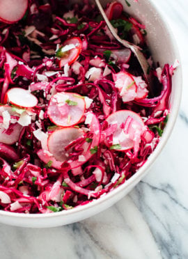 This hot pink slaw is totally irresistible, thanks to—surprise—coconut! If you like coconut, you're going to love this nutrient-dense slaw/side salad. cookieandkate.com