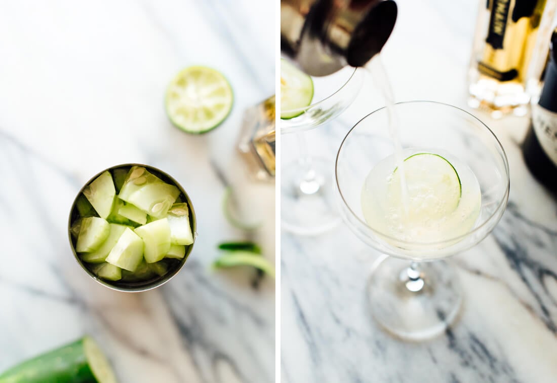 how to make cucumber elderflower martini