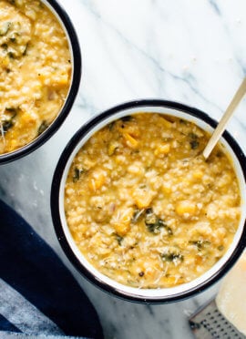 Butternut squash and kale steel cut oat "risotto" is absolutely delicious! Try and you'll see. #dinnerrecipe