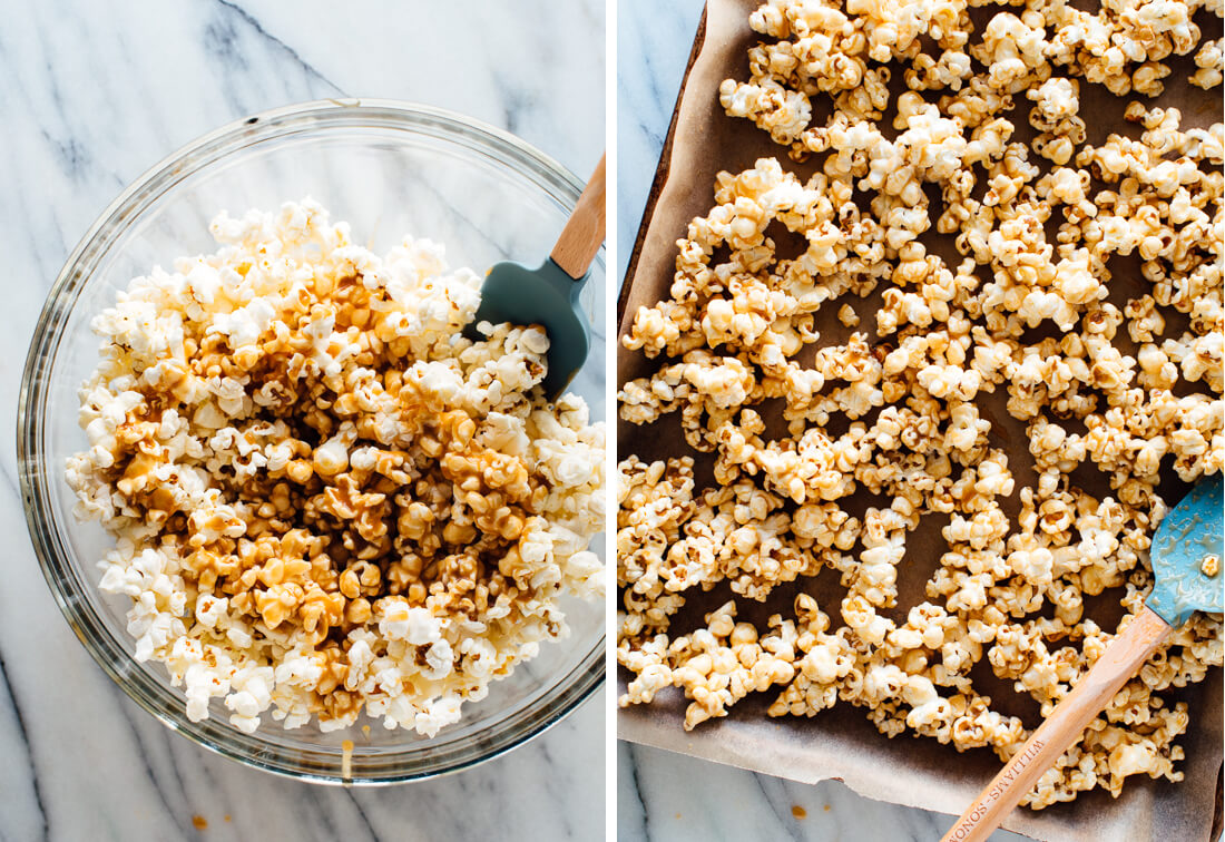how to make sesame caramel popcorn