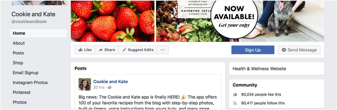 Cookie and Kate's Facebook page