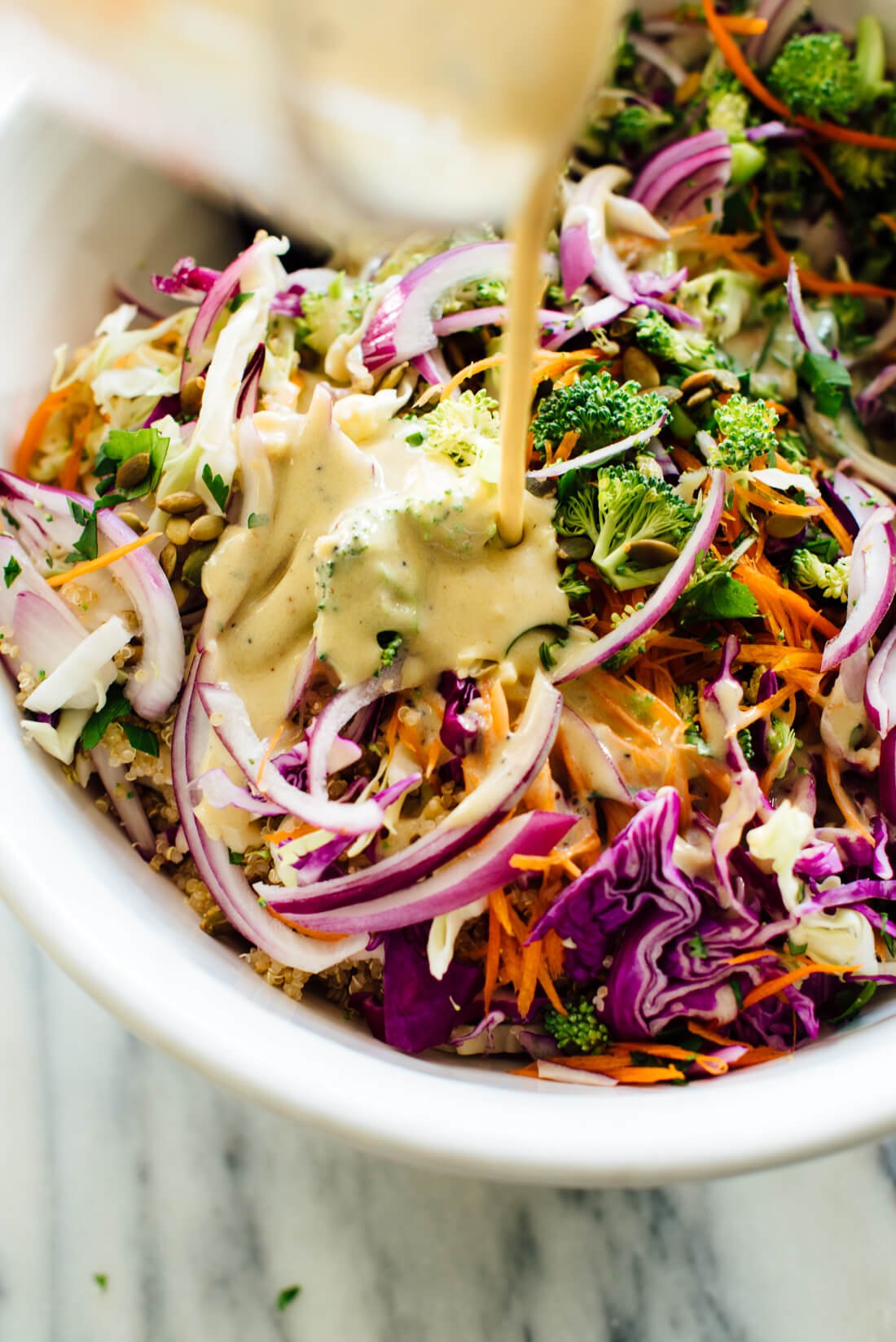 How to make quinoa slaw with honey-mustard dressing