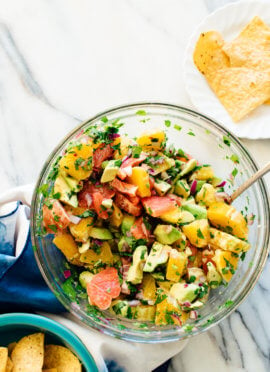 Vegan citrus ceviche with tortilla chips