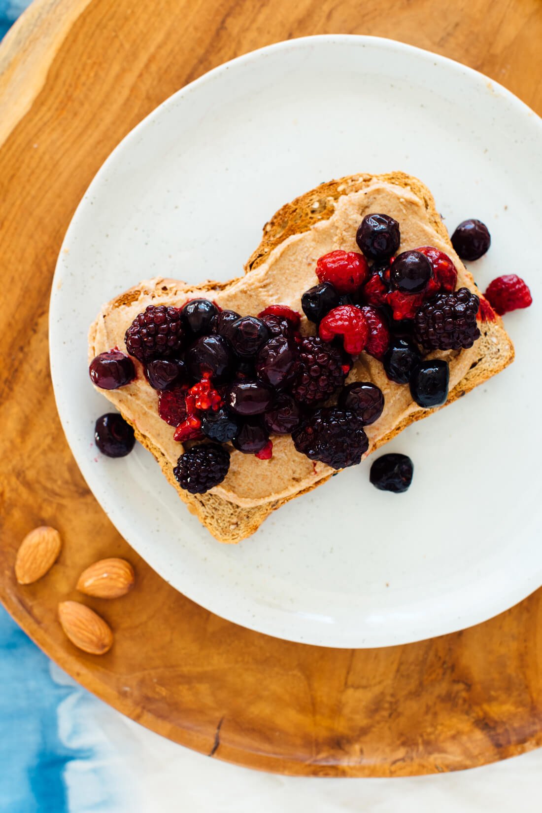 homemade almond butter with berries