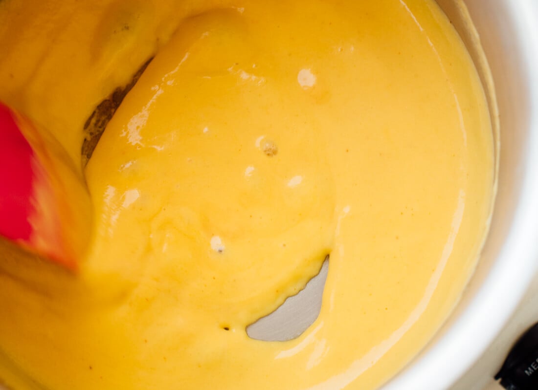 cheese sauce made with cream and sharp cheddar