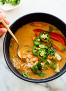 curried thai peanut rice bowls recipe