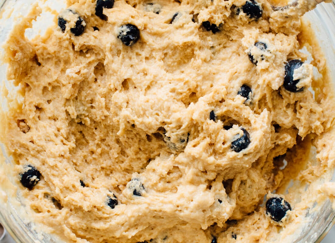 healthy blueberry muffins batter
