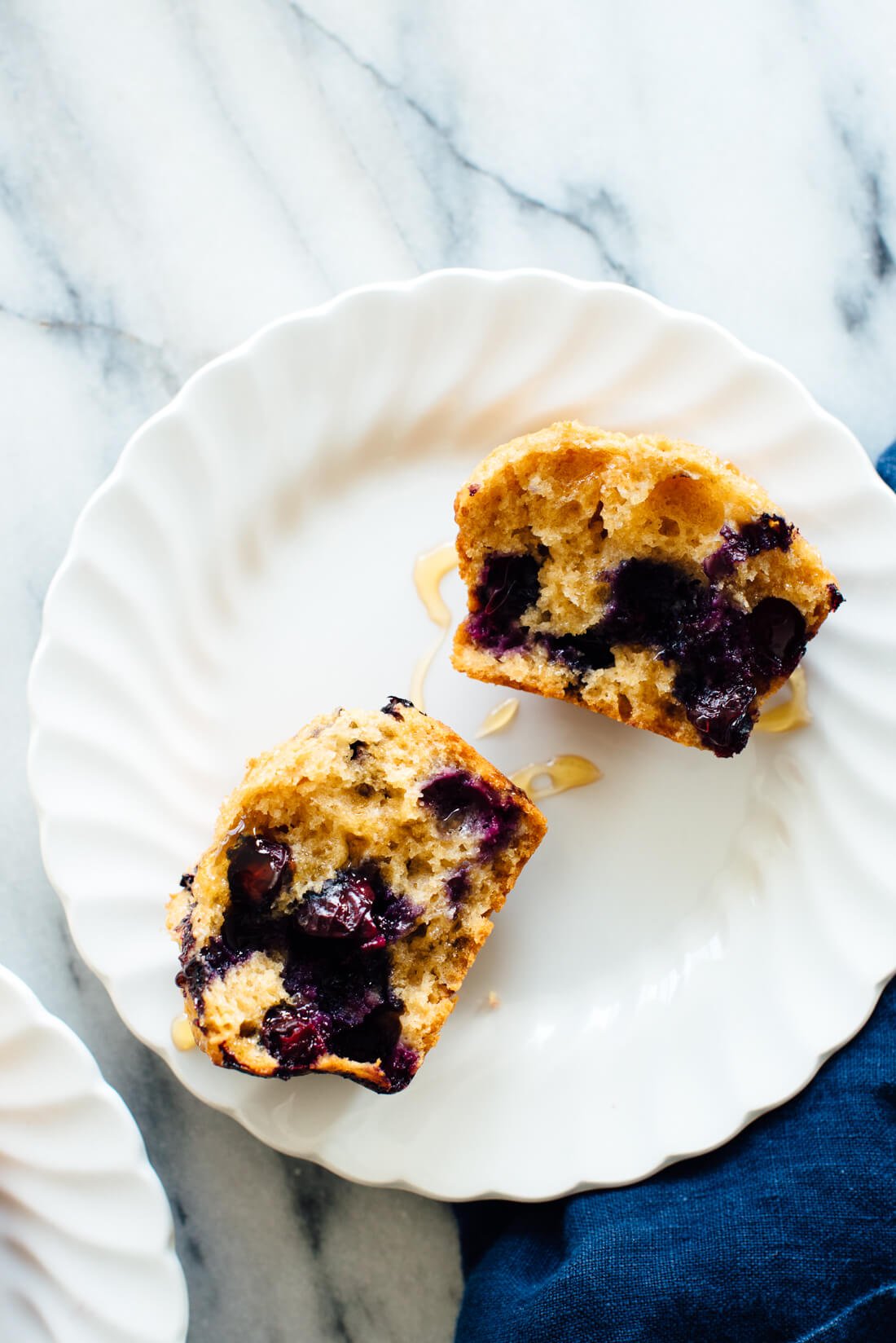 healthy blueberry muffins with honey