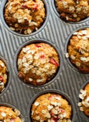 baked strawberry oat muffins