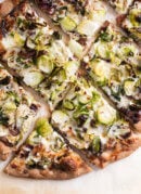 Brussels Sprouts Pizza with Balsamic Red Onions