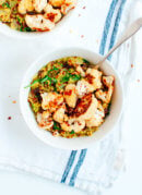 Curried Coconut Quinoa and Greens with Roasted Cauliflower