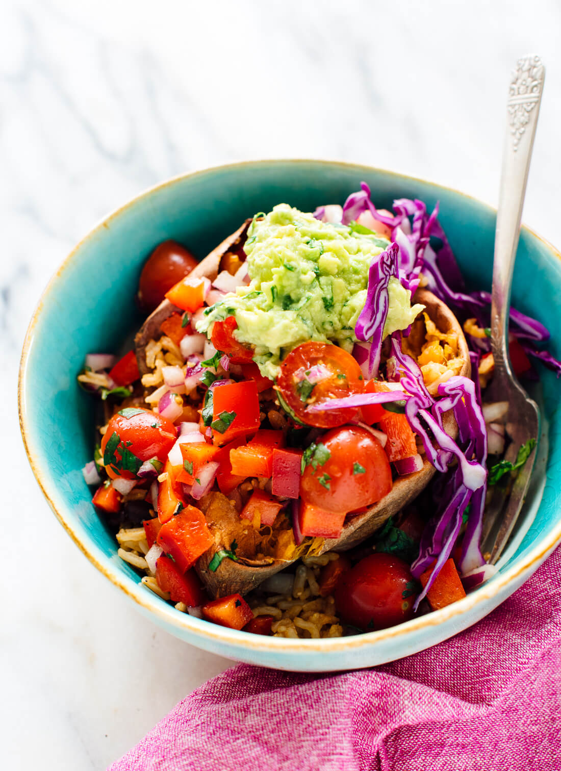 Fresh and hearty sweet potato burrito bowls recipe - recipe from The First Mess Cookbook