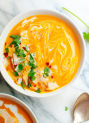 Creamy yet light Thai curried butternut squash soup