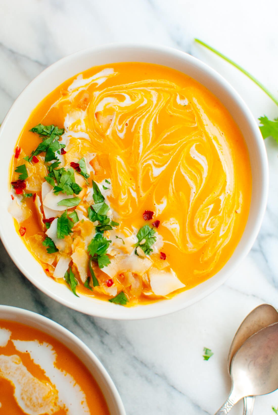 Receta de sopa tailandesa de calabaza al curry