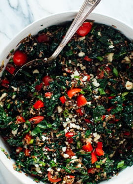 wild rice and kale salad recipe close-up