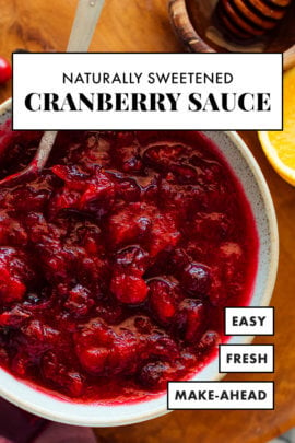 naturally sweetened cranberry sauce