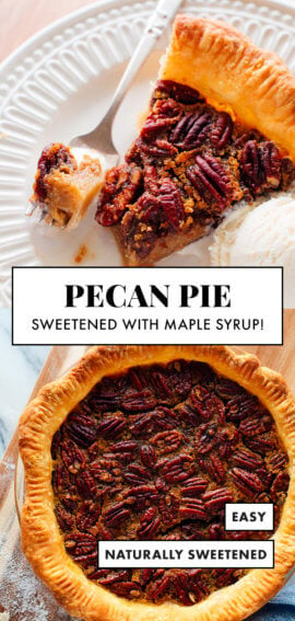 naturally sweetened pecan pie recipe pin
