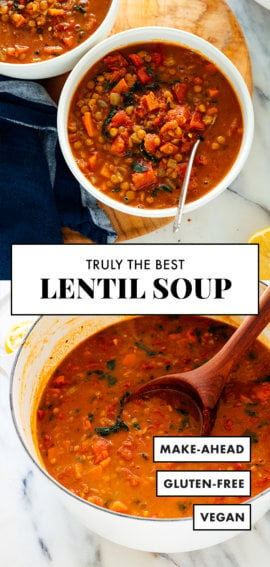 best lentil soup recipe pin
