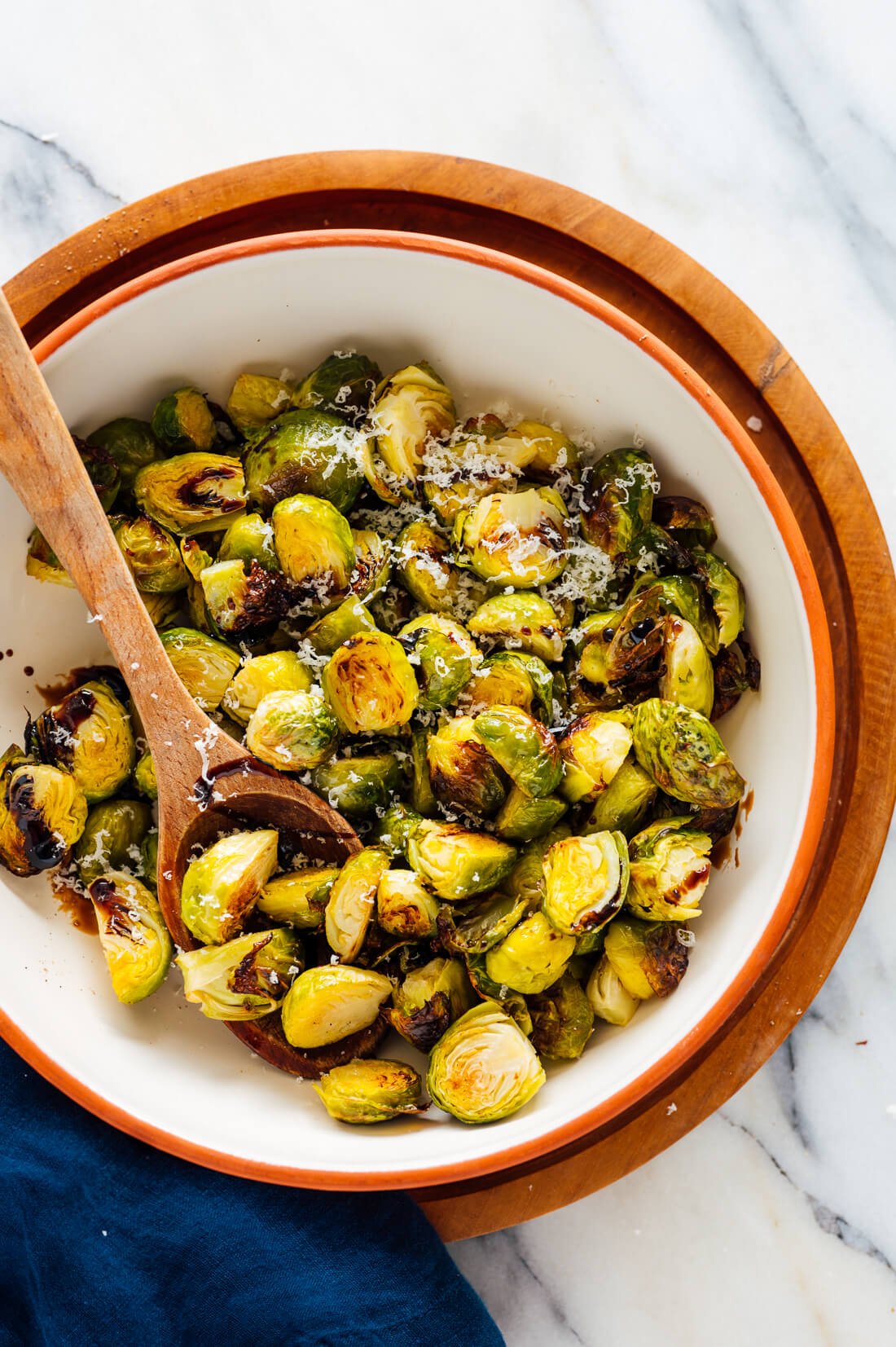 Roasted Brussels sprouts variation with parmesan