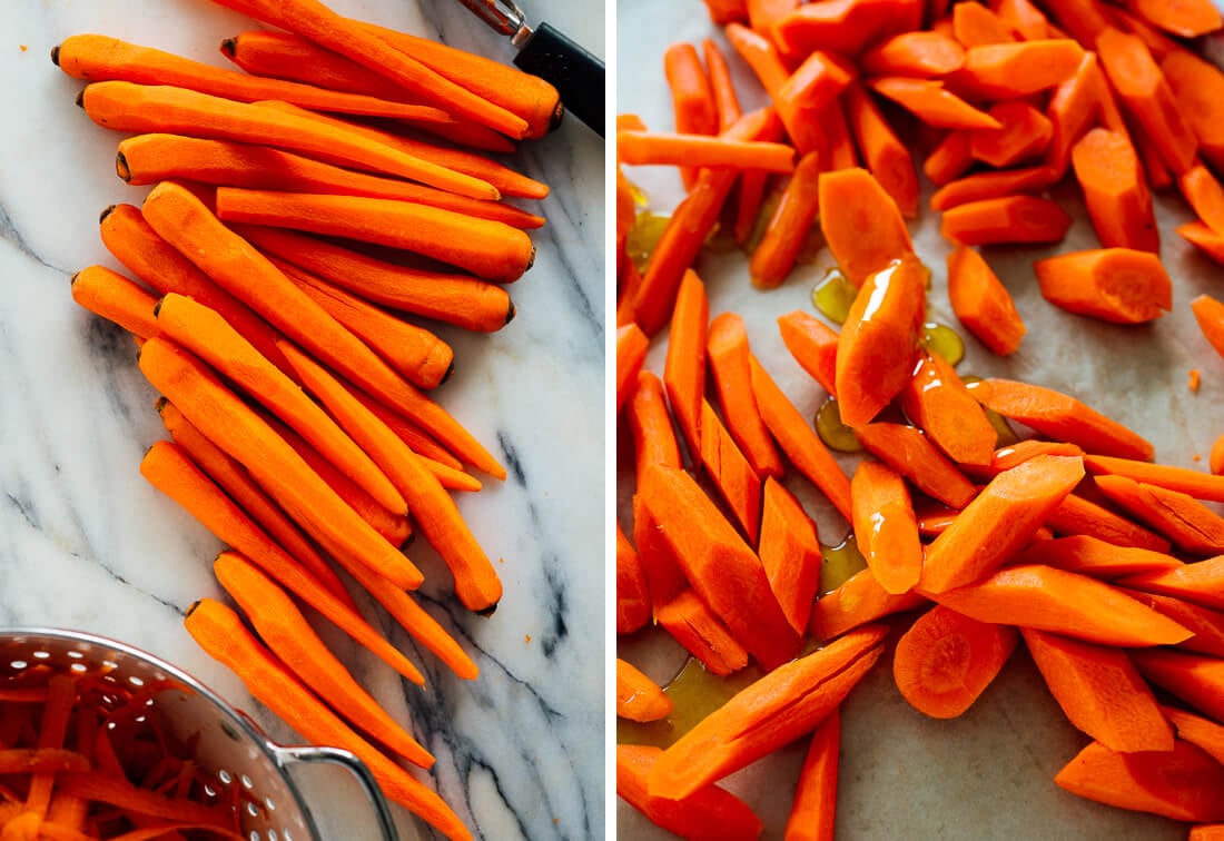 peeled fresh carrots