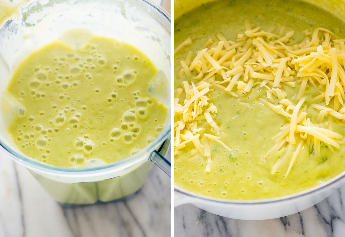 blended broccoli cheese soup