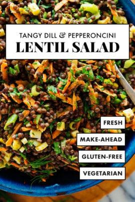 tangy dill and pepperoncini lentil salad