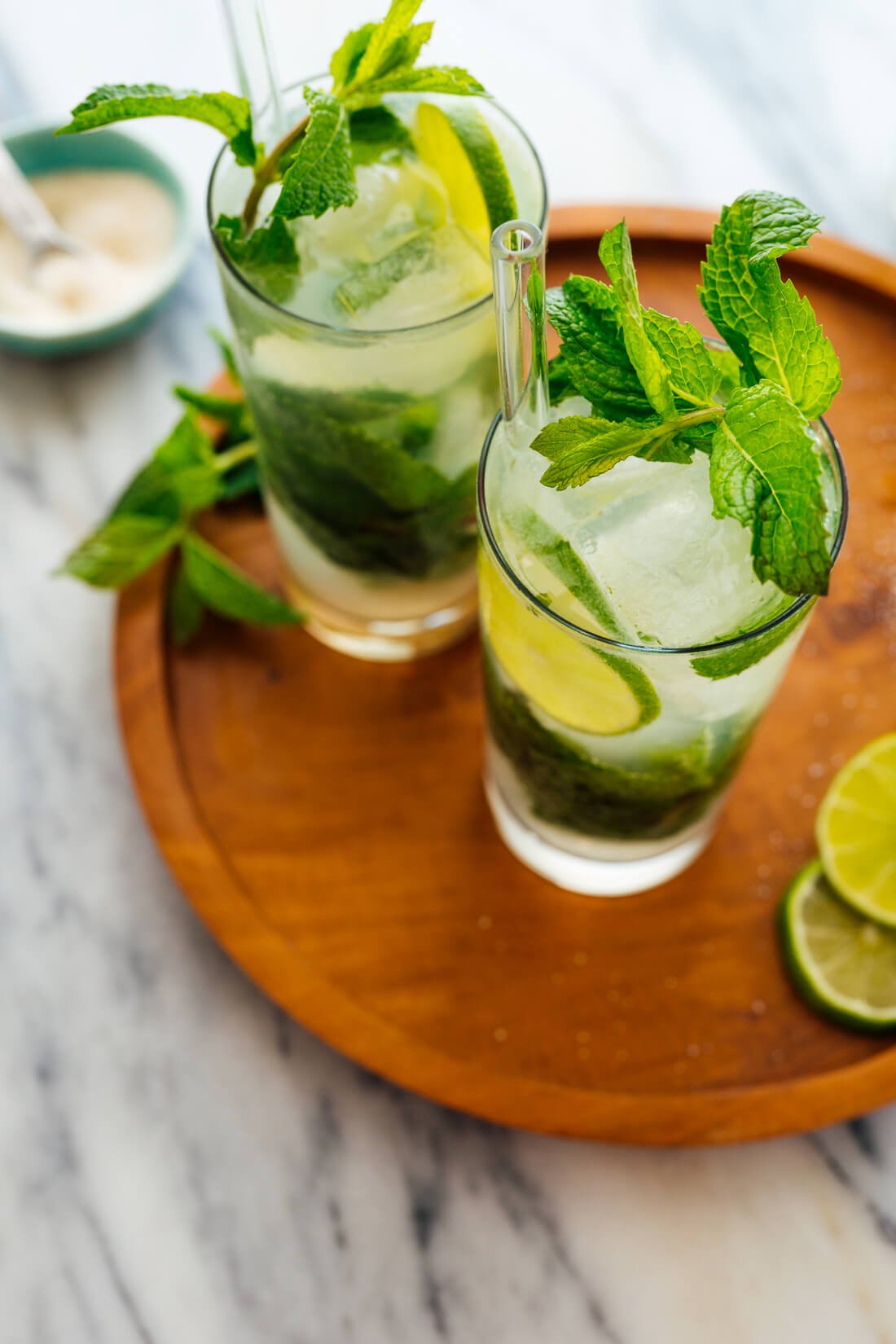 two mojitos from above