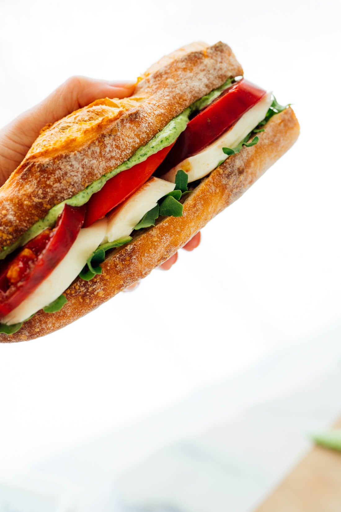 sandwich with tomatoes and mozzarella