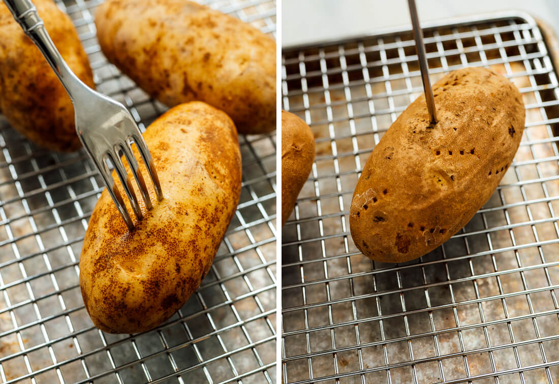 potatoes before and after baking