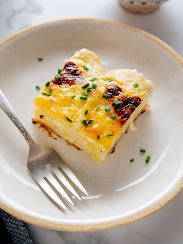 potatoes au gratin on plate