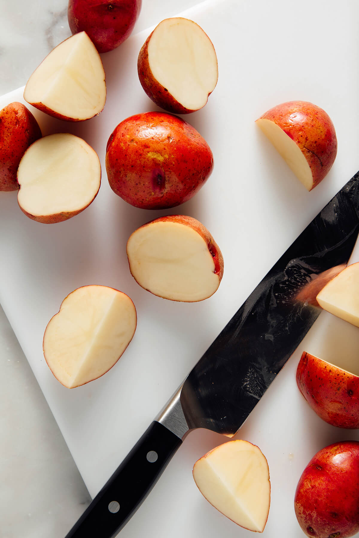 how to slice red potatoes