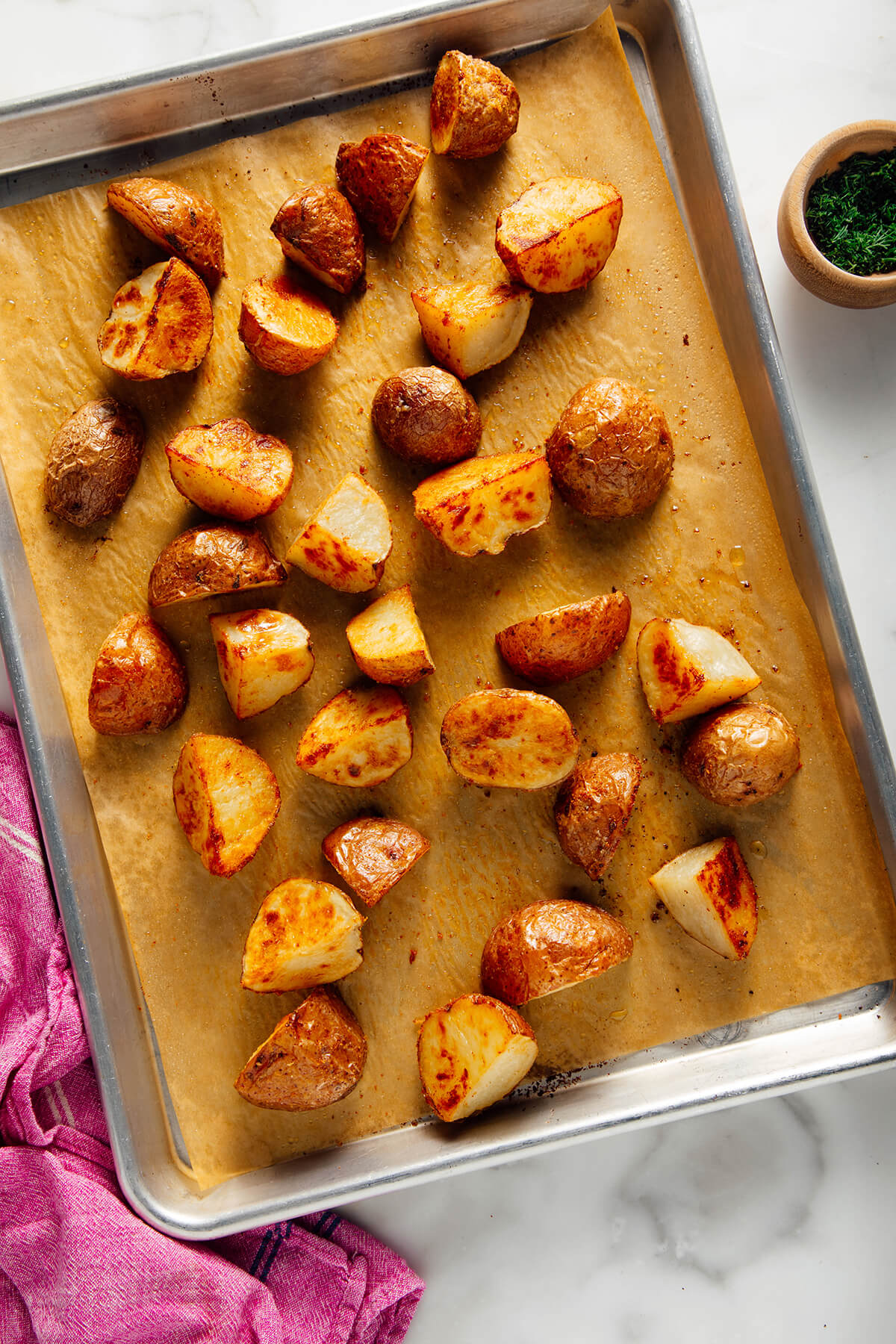 red potatoes after roasting