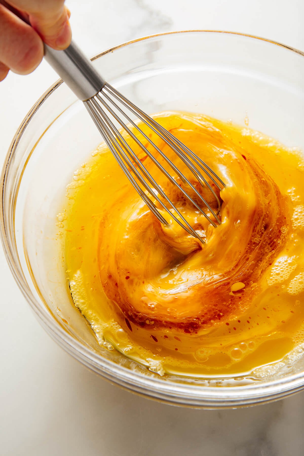 whisking egg mixture